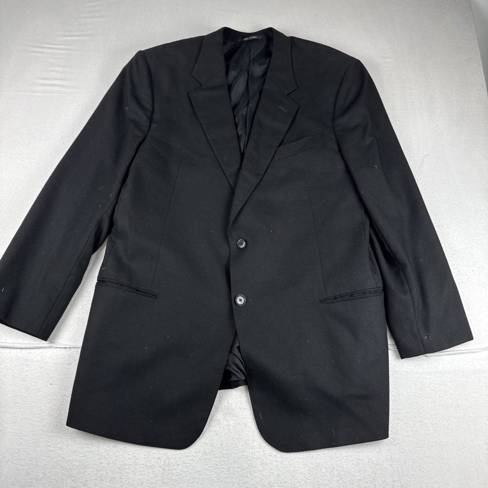 Armani Collezioni Mens Black 100% Cashmere Blazer 46L **READ** *Flaws* italy